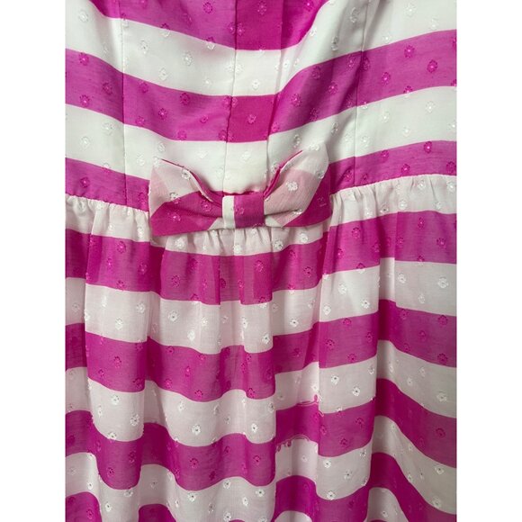 Lilly Pulitzer Pink & White Striped Sleeveless Dress With Bow Detail Adjustable - Picture 2 of 16